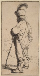 Polák opírající se o hůl od Rembrandt van Rijn