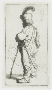 Polák opírající se o hůl od Rembrandt van Rijn