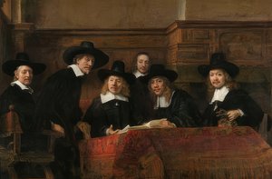 Portrét hlavy soukenického cechu v Amsterdamu. 1662 od Rembrandt van Rijn