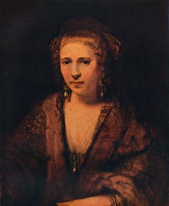 Portrét Hendrickje Stoffelse se sametovým baretem, c1654 od Rembrandt van Rijn