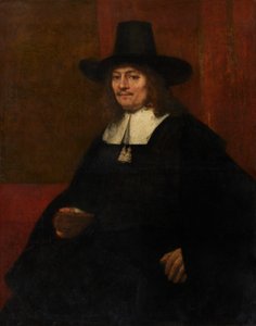 Portrét muže ve vysokém klobouku od Rembrandt van Rijn