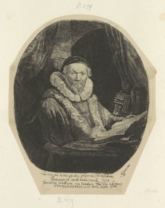Portret van de Remonstrante předpovídá Jana Wtenbogaerta Kolekce osmdesáti pěti původních tisků (název série) od Rembrandt van Rijn