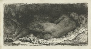 Ležící ženský akt od Rembrandt van Rijn