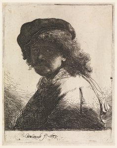Rembrandt v čepici a šále od Rembrandt van Rijn