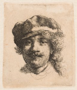 Rembrandt s měkkou čepicí: zepředu: pouze hlava od Rembrandt van Rijn