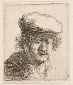Rembrandt s čepicí staženou dopředu: poprsí od Rembrandt van Rijn