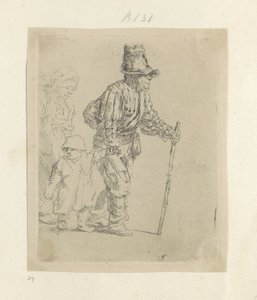Rondtrekkende boerenfamilie Kolekce osmdesáti pěti původních tisků (název série) od Rembrandt van Rijn