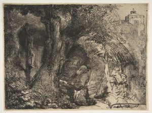 Svatý František pod stromem, modlící se, 1657. od Rembrandt van Rijn