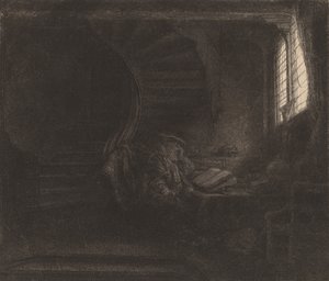 Svatý Jeroným v temné komoře, 1642. od Rembrandt van Rijn