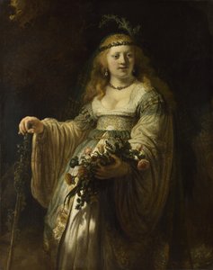 Saskia van Uylenburgh v Arcadian Costume, 1635 od Rembrandt van Rijn