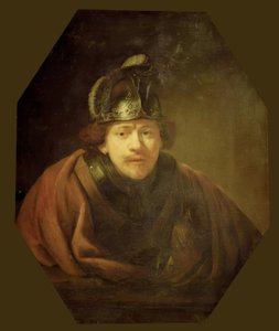 Autoportrét jako válečník od Rembrandt van Rijn
