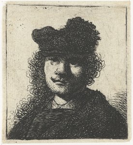 Autoportrét v čepici a tmavém plášti: Busta, cca 1631. od Rembrandt van Rijn