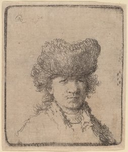 Autoportrét v kožešinové čepici od Rembrandt van Rijn