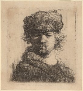Autoportrét v těžké kožešinové čepici od Rembrandt van Rijn