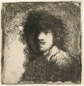 Autoportrét s prostou hlavou: busta, kolem roku 1629. od Rembrandt van Rijn