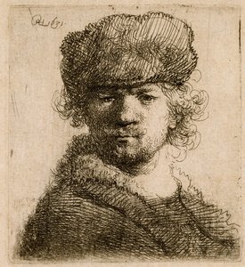 Autoportrét v těžké kožešinové čepici: poprsí, 1631. od Rembrandt van Rijn