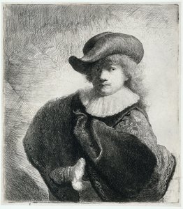 Autoportrét v měkkém klobouku a vyšívaném plášti, 1631. od Rembrandt van Rijn