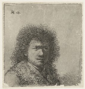 Autoportrét s huňatými vlasy: poprsí od Rembrandt van Rijn