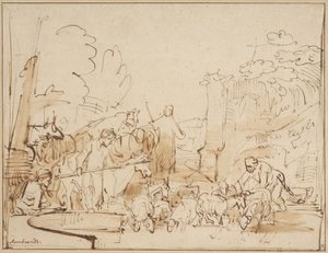 Pastýř a pastevci od Rembrandt van Rijn