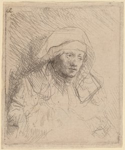 Nemocná žena s velkou bílou čelenkou (Saskia) od Rembrandt van Rijn