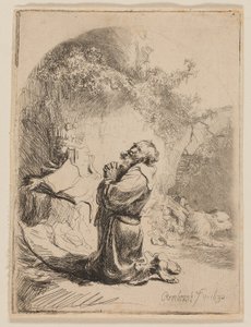 Svatý Jeroným se modlí: Obloukový od Rembrandt van Rijn