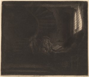 Svatý Jeroným v temné komoře od Rembrandt van Rijn