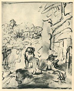 Svatý Jeroným čtení v krajině, 1649, 1943. od Rembrandt van Rijn