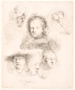 Studie vedoucí Saskie a dalších od Rembrandt van Rijn