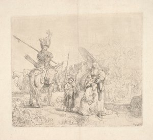 Svatý Filip, jáhen, křtí dvořana etiopské královny Kandaky (tzv. Křest eunucha) od Rembrandt van Rijn