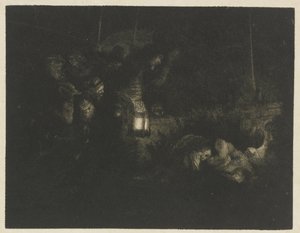 Klanění pastýřů Klanění pastýřů: noční kus od Rembrandt van Rijn
