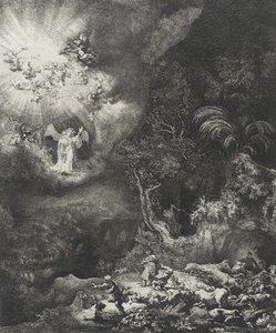 Anděl zjevuje se pastýřům, 1634 od Rembrandt van Rijn