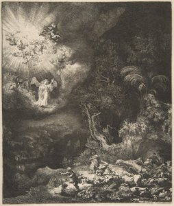 Anděl zjevuje se pastýřům, 1634. od Rembrandt van Rijn