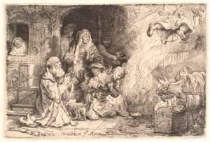 Anděl odcházející z Tobitovy rodiny od Rembrandt van Rijn
