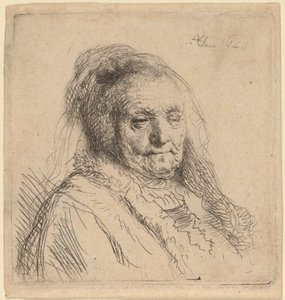 Umělcova matka, hlava a poprsí od Rembrandt van Rijn