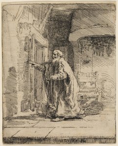 Tobitova slepota: Větší talíř od Rembrandt van Rijn