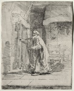 Tobitova slepota: Větší talíř od Rembrandt van Rijn