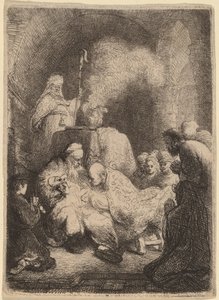 Obřízka: Malý talíř od Rembrandt van Rijn