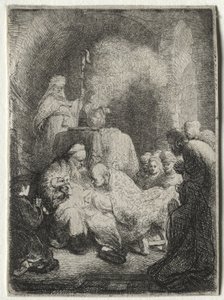 Obřízka: Malý talíř od Rembrandt van Rijn