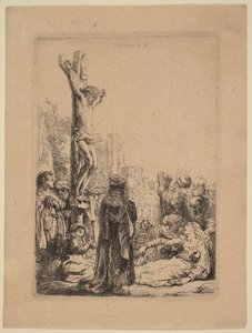 Ukřižování: malý talíř od Rembrandt van Rijn