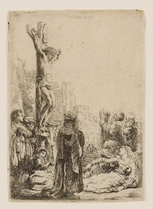 Ukřižování: malý talíř od Rembrandt van Rijn