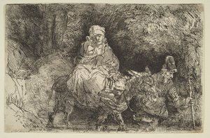 The Flight into Egypt: Crossing a Brook, 1654. od Rembrandt van Rijn