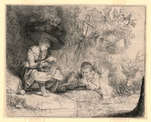Hráč na flétnu od Rembrandt van Rijn