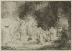 Výtisk sto guldenů od Rembrandt van Rijn