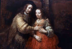 Židovská nevěsta, milující pár, 1667 od Rembrandt van Rijn