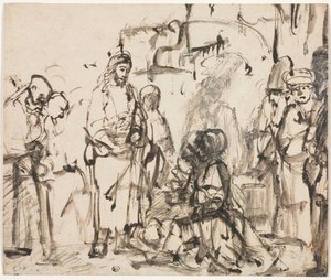 Setkání Krista s Martou a Marií po smrti Lazara, c. 1662-65. od Rembrandt van Rijn
