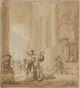 Podobenství o celníkovi a farizeji od Rembrandt van Rijn