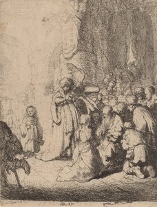 Prezentace v chrámu s andělem: Malý talíř, 1630. od Rembrandt van Rijn