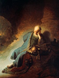 Prorok Jeremiáš truchlí nad zničením Jeruzaléma, 1630 od Rembrandt van Rijn