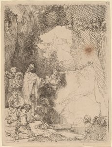 Vzkříšení Lazara: Malý talíř od Rembrandt van Rijn