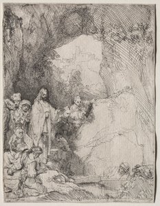 Vzkříšení Lazara: Malý talíř od Rembrandt van Rijn